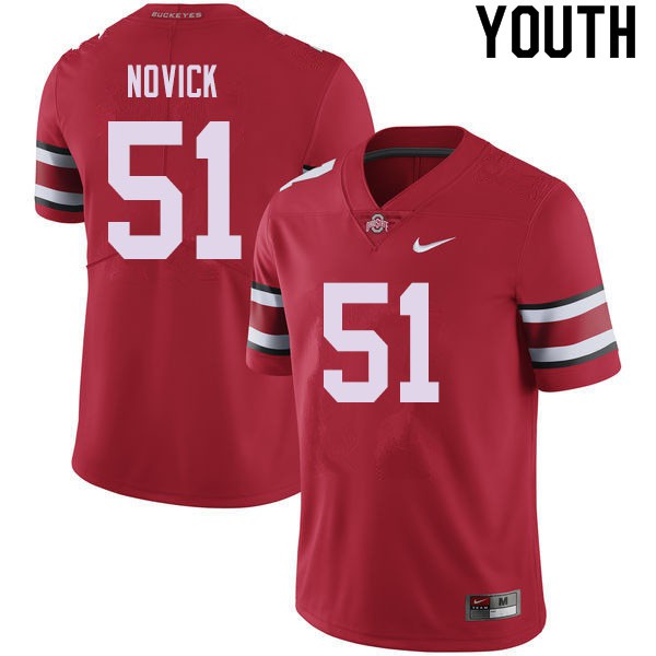 Ohio State Buckeyes #51 Brett Novick Youth Stitched Jersey Red